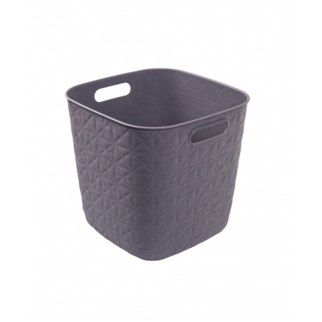 Корзина квадратная SOFTEX Q тёмно-серая 15л